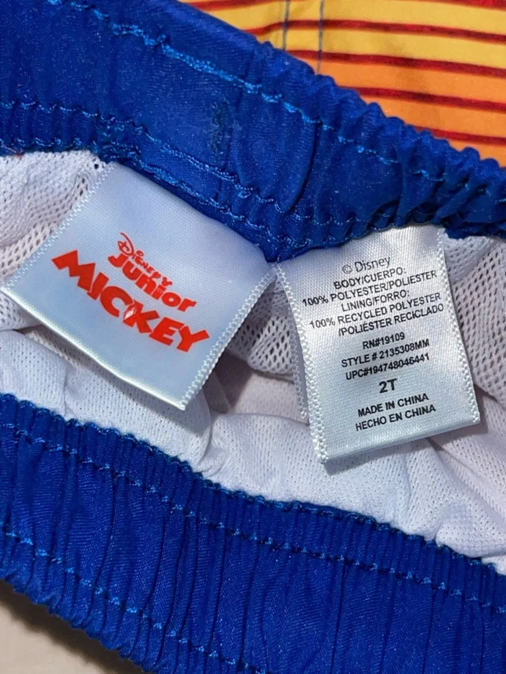 Disney‎ Mickey Mouse Red Yellow Gradient Boys Swim Trunks
